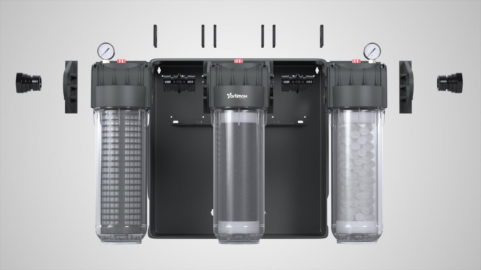 Ortimax Trio Clean 10" 3 Lü Bina Giriş Filtrasyon Arıtma Sistemi